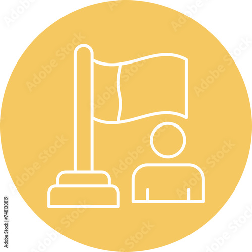 Patriotism Line Circle Icon Design