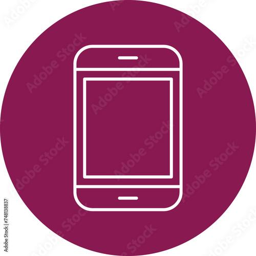 Mobile Sign Line Circle Icon Design