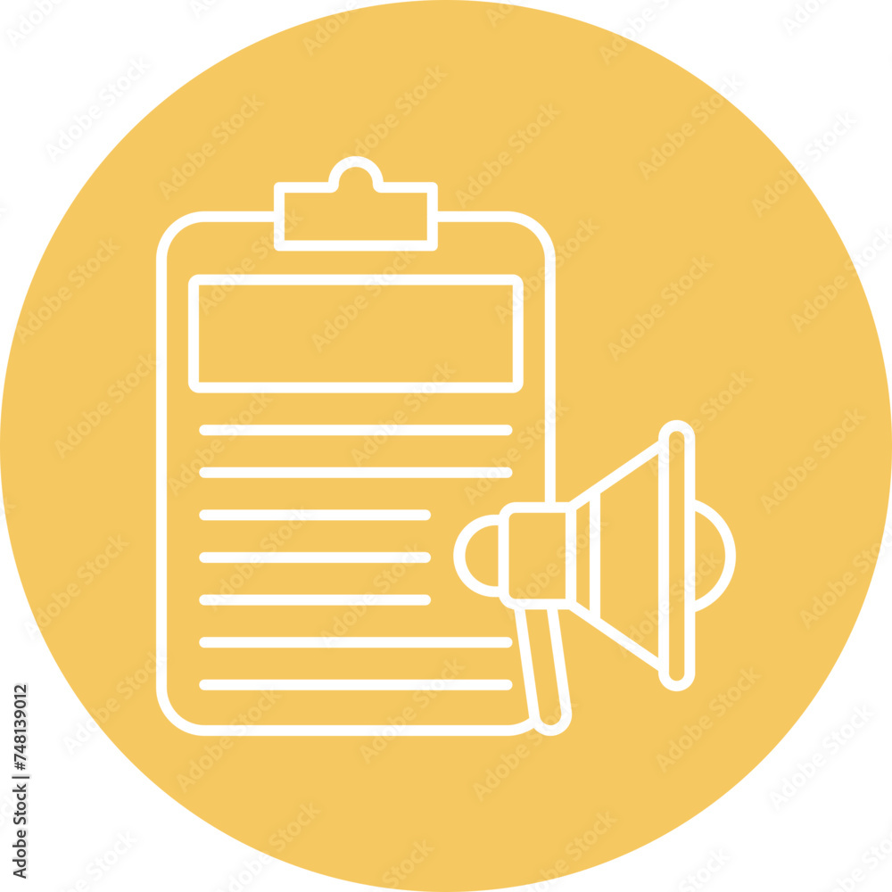 Content Marketing Line Circle Icon Design