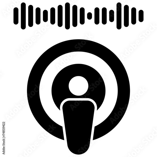 podcasting glyph style icons
