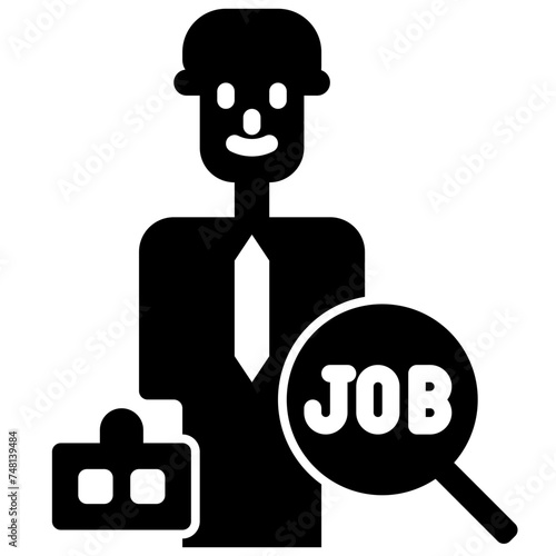 job searching glyph style icons