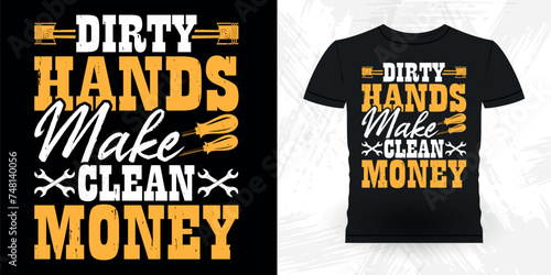Funny Mechanical Engineer Retro Vintage Mechanic T-shirt Design