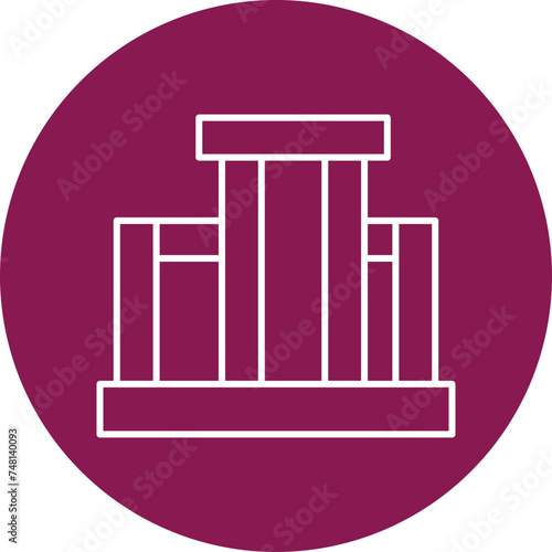 Stonehenge Line Circle Icon Design