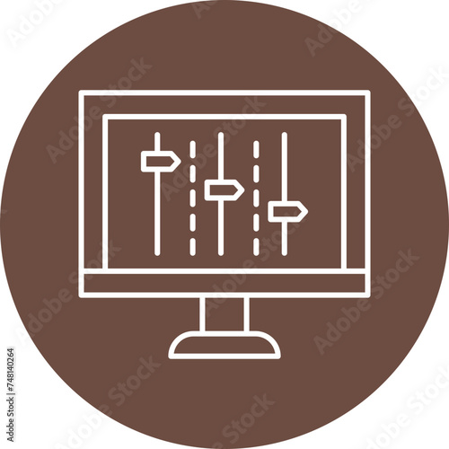 Equalizer Line Circle Icon Design