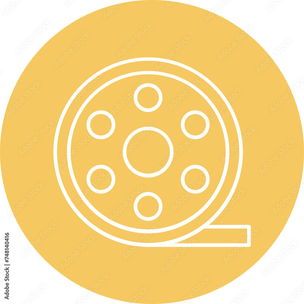 Film Reel Line Circle Icon Design