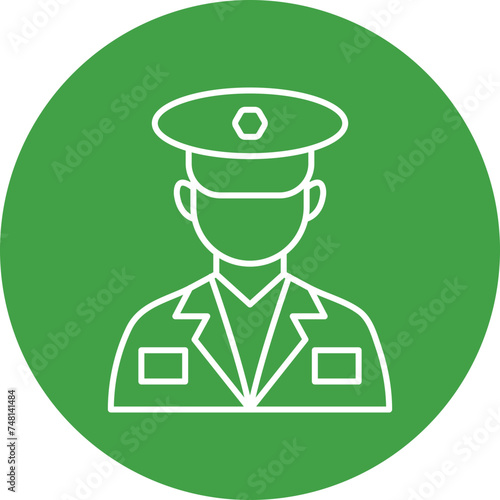 Captain Line Circle Icon Design