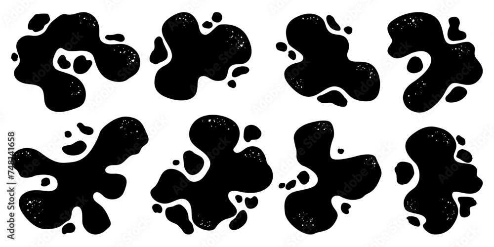 Organic Set Wavy Elements Liquid Abstract Shapes. Animal Skin, Cow Skin Organic Set Wavy Elements Liquid Abstract Shapes. Animal Skin, Cow Skin
