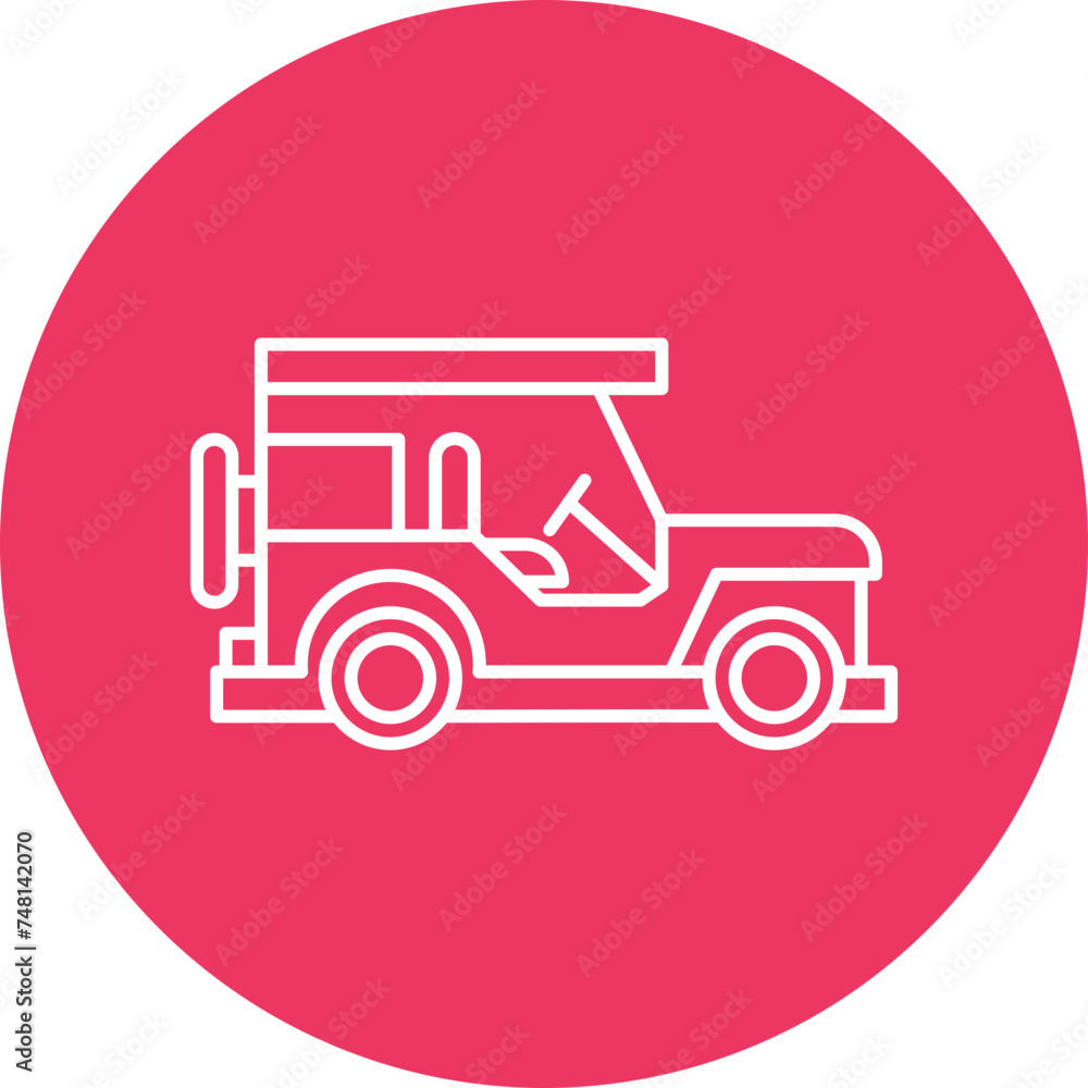 Jeep Line Circle Icon Design Jeep Line Circle Icon Design