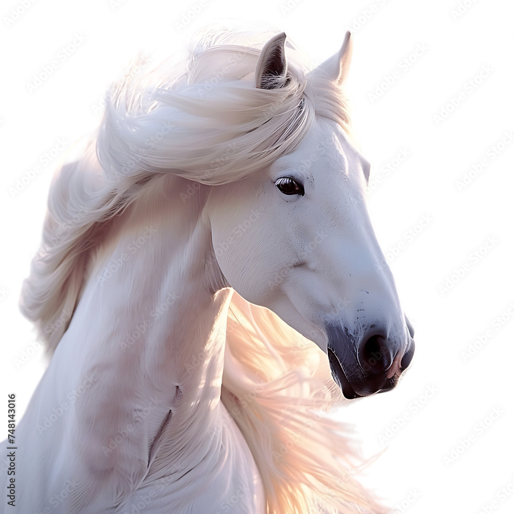 Beautiful White Horse 