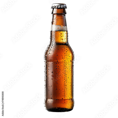 Beer Bottle, isolated on white background, ,--ar 16:9 --v 6.0 