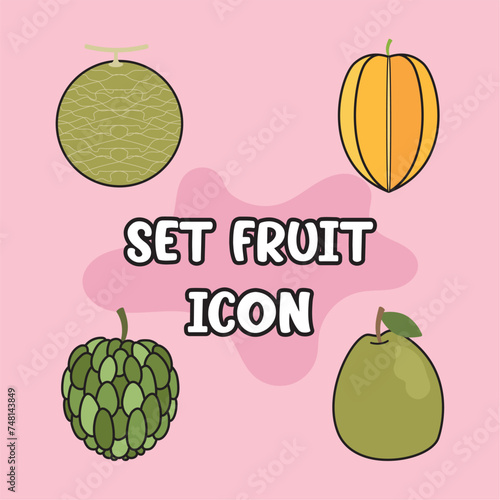 Set of fruit icons Vector