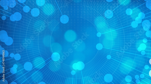 Abstract blue circle background photo