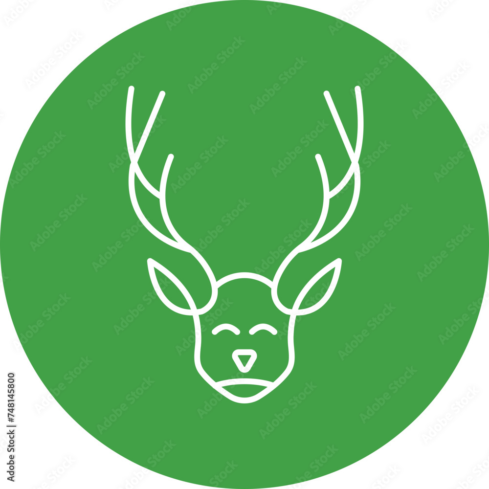Elk Line Circle Icon Design Elk Line Circle Icon Design