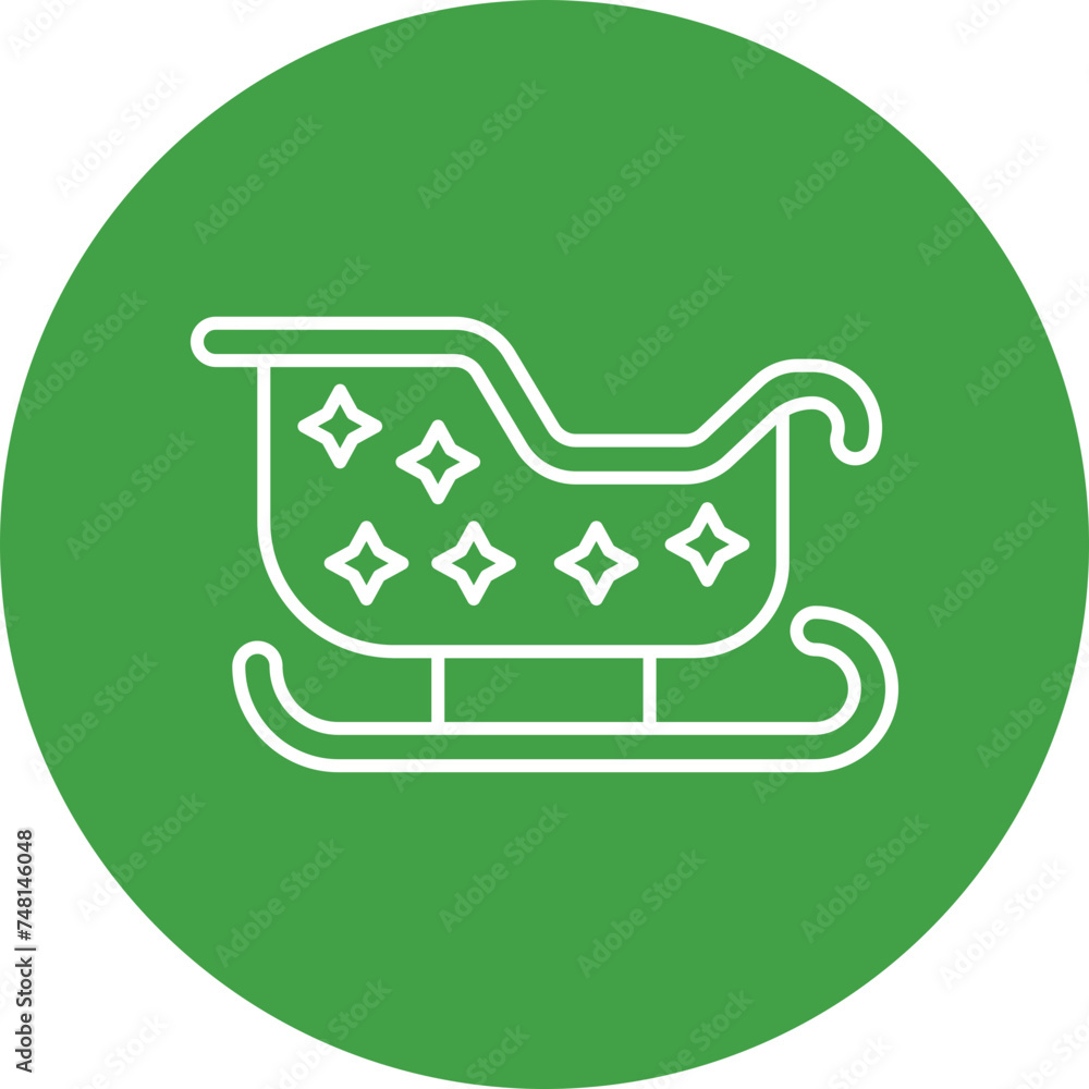 Sleigh Line Circle Icon Design Sleigh Line Circle Icon Design