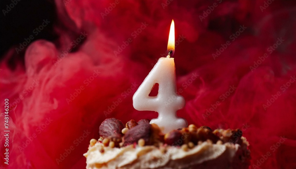 4 year Birthday cake With Candle 4 year Birthday cake With Candle