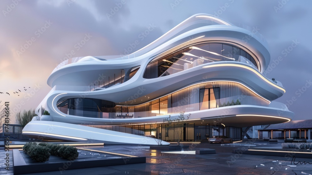 Obraz premium Modern building design made by high-class architecture. Generative AI