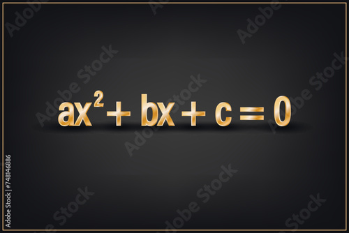 Quadratic Equation. Education. Science. Formula. Vector illustration. photo
