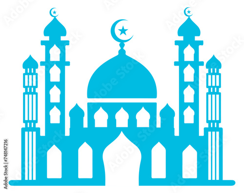 Vector illustration of building a mosque. Islamic. reliefs, buildings. muslim, eid mubarak