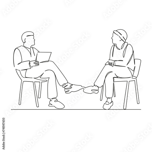 man being interviewed