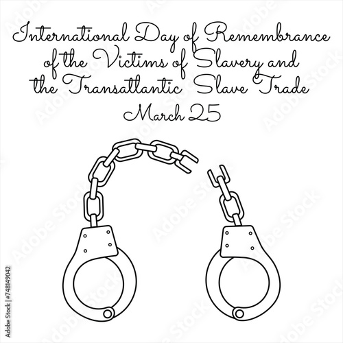 line art of International Day of Remembrance of the Victims of Slavery and the Transatlantic Slave Trade celebrate