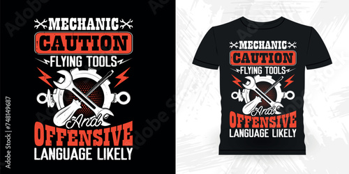 Funny Mechanical Engineer Retro Vintage Mechanic T-shirt Design