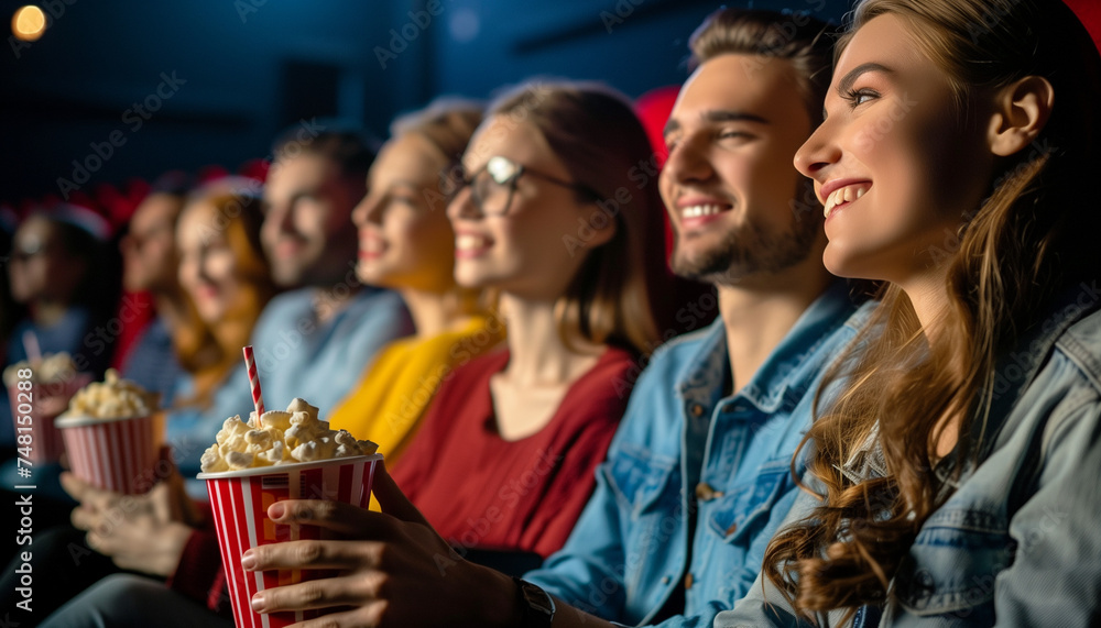 people in a cinema watching a movie