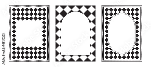 Modern black, white cover design. Art deco. Retro. Black and white greeting card. Templates for flyers, booklets, greeting cards, invitations, retro parties