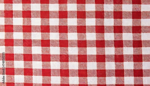 Red and white checkered tablecloth texture