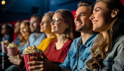 people in a cinema watching a movie