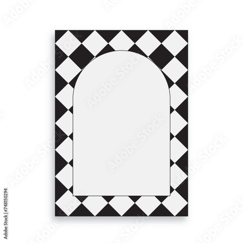 Modern black, white cover design. Art deco. Retro. Black and white greeting card. Template for flyers, booklets, greeting cards, invitations, retro parties