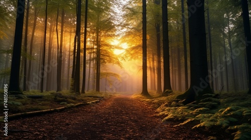 Germany s stunning forest at sunrise