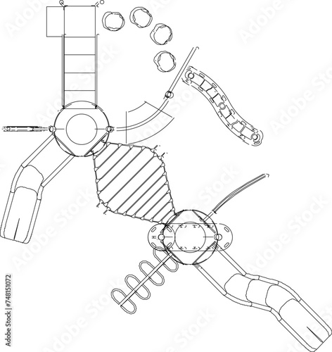 Vector sketch illustration of a children's playground design for a playground seen from above
