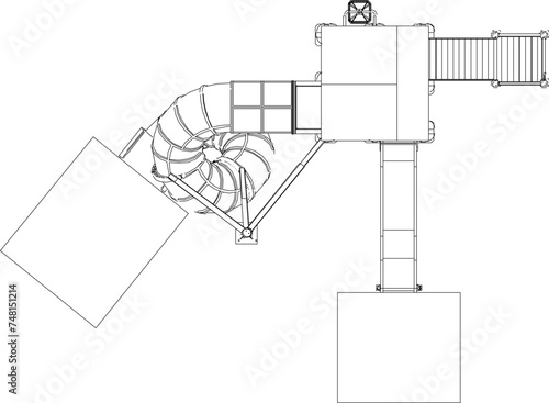 Vector sketch illustration of children's playground design for playing in the field seen from above