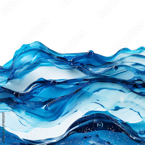 blue waves isoalted on white background  photo