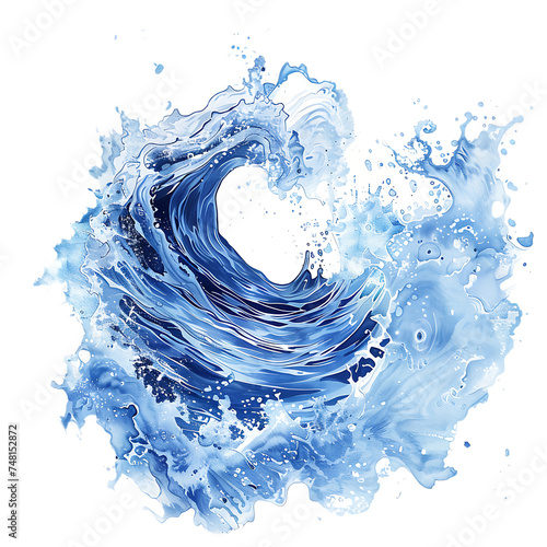 blue waves isoalted on white background 