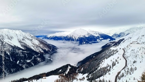 Photography Jaufenpass, South Tyrol - Italy - View of the snow-covered Passeier Valley with
