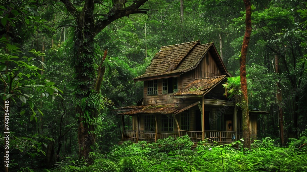 An abandoned house in the jungle