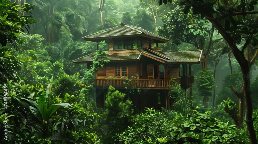 An abandoned house in the jungle