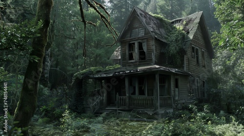 An abandoned house in the forest © frimufilms