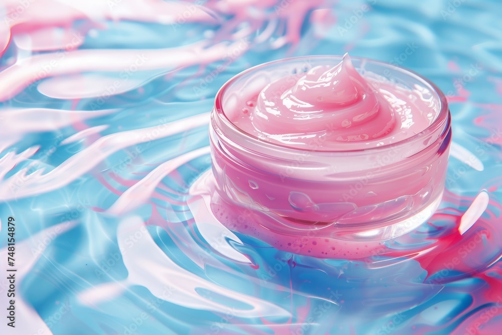 Facial mask skin care cream. Skincare treatment products: eyeliner lotion, skincare foundation cream gel, oil, pipette with retinol cream serum and skin repairing mask jar pot Facial mask skin care cream. Skincare treatment products: eyeliner lotion, skincare foundation cream gel, oil, pipette with retinol cream serum and skin repairing mask jar pot