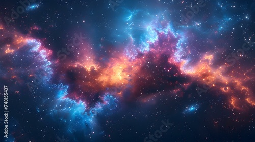 Vivid fractal nebula with stars on spacethemed k virtual background. Concept Space Backgrounds, Fractal Nebula, Vivid Colors, Stars, Virtual Background