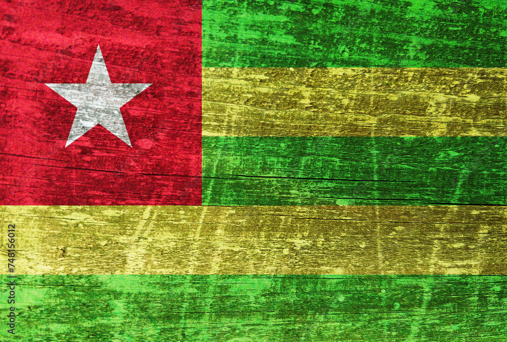 Togo flag painted on wood