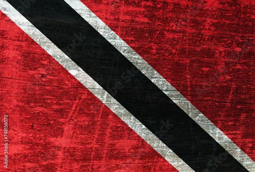 Trinidad and Tobago flag painted on wood