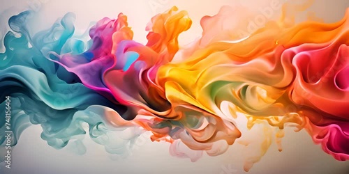 Colored liquids collide in water 4K Video photo