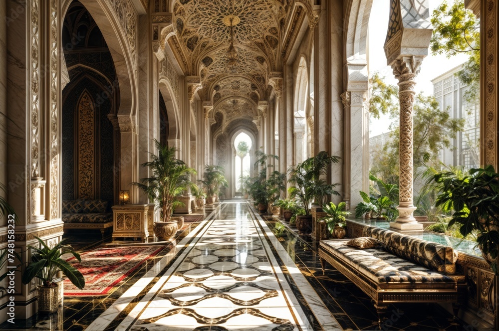 Interior of the Royal Palace in Abu Dhabi, United Arab Emirates