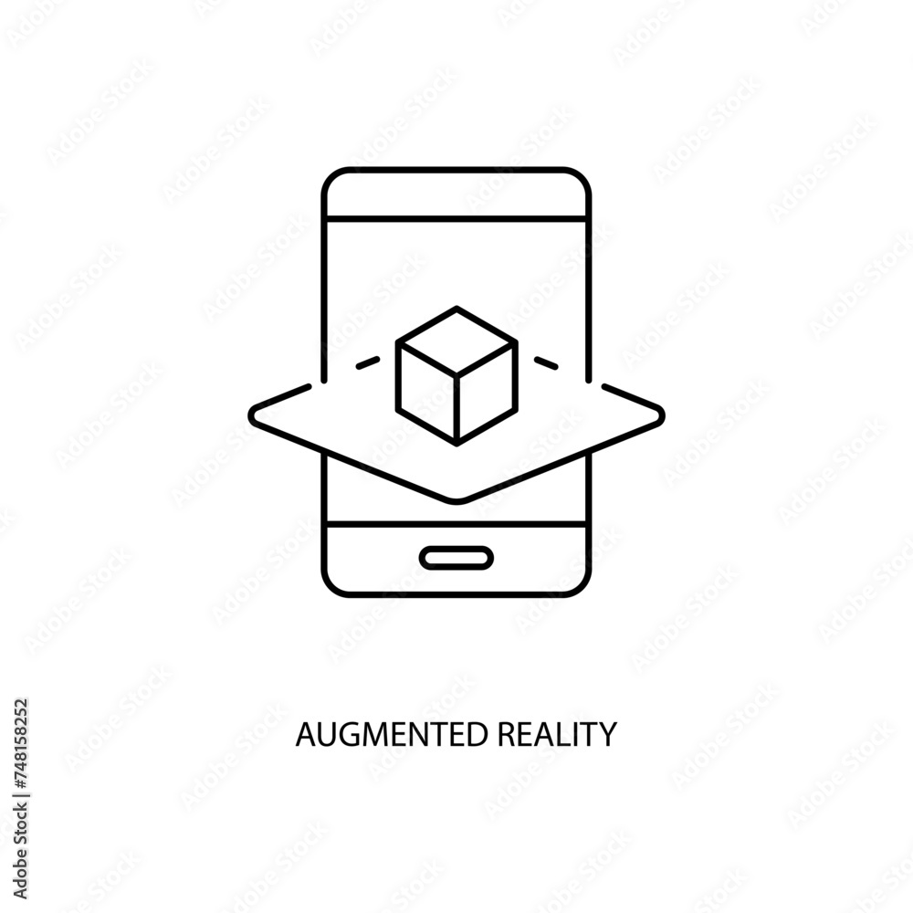 augmented reality concept line icon. Simple element illustration. augmented reality concept outline symbol design. augmented reality concept line icon. Simple element illustration. augmented reality concept outline symbol design.