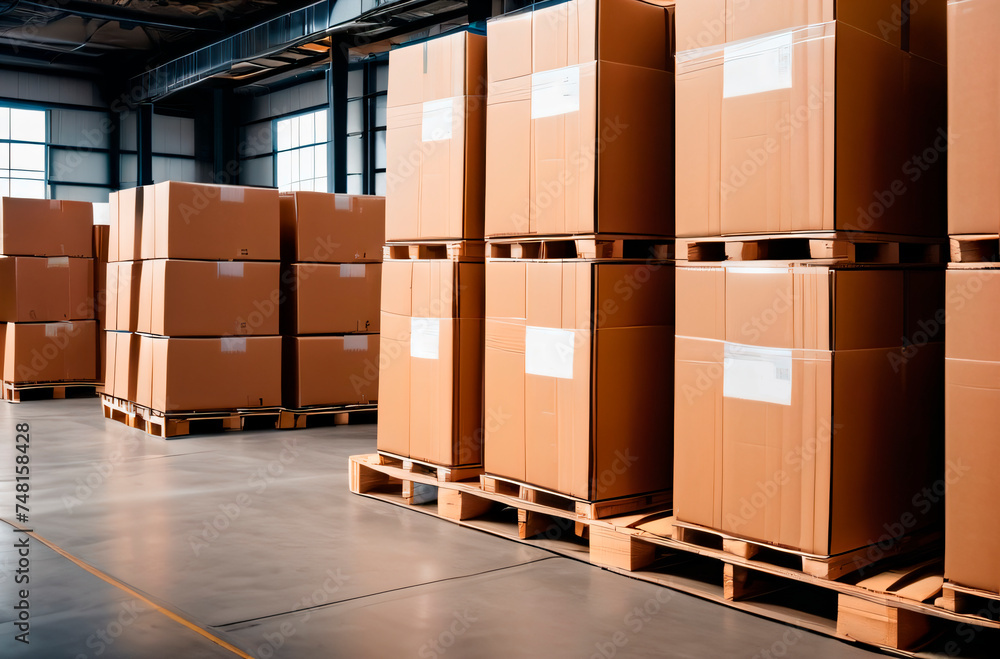 large cardboard boxes in the warehouse of the transport company large cardboard boxes in the warehouse of the transport company