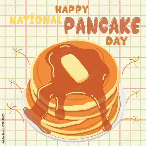 National pancake day background Vector