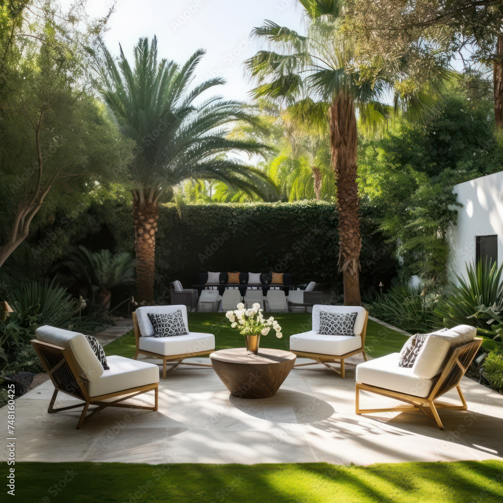 sunny california house backyard patio furniture decor