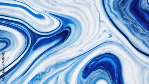 Gray and Blue dynamic background mixing liquid paints art. Modern futuristic pattern marble translucent colors texture